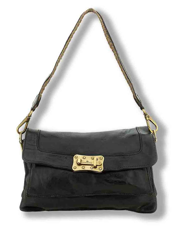 Borsa a tracolla donna Agnese moro in pelle di vacchetta C045680ND X3185 C1501 Campomaggi 