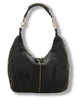 Borsa a spalla in pelle di vacchetta tinta in capo con borchie nera Donna C045720ND X0007 C0001