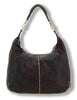 Borsa a spalla in pelle di vacchetta tinta in capo con borchie moro Donna C045720ND X0007 C1501