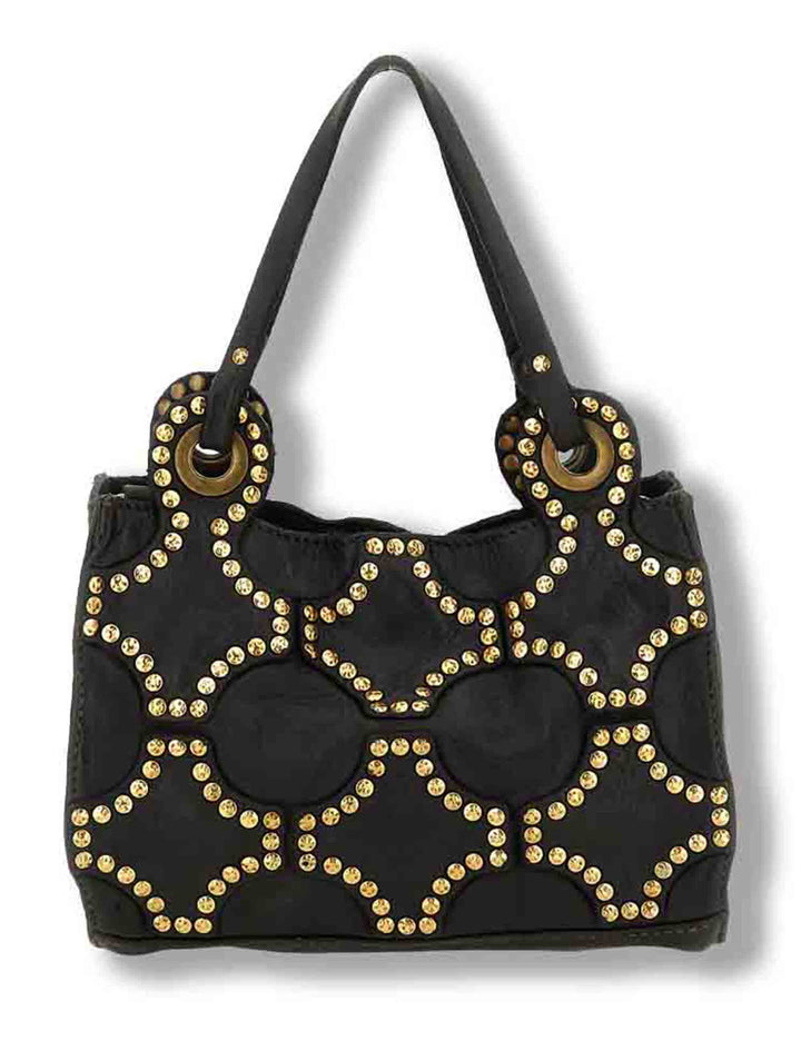 Borsa shopping mini donna Dafne Plus nera con borchie C045800ND X3112 C0001 Campomaggi 
