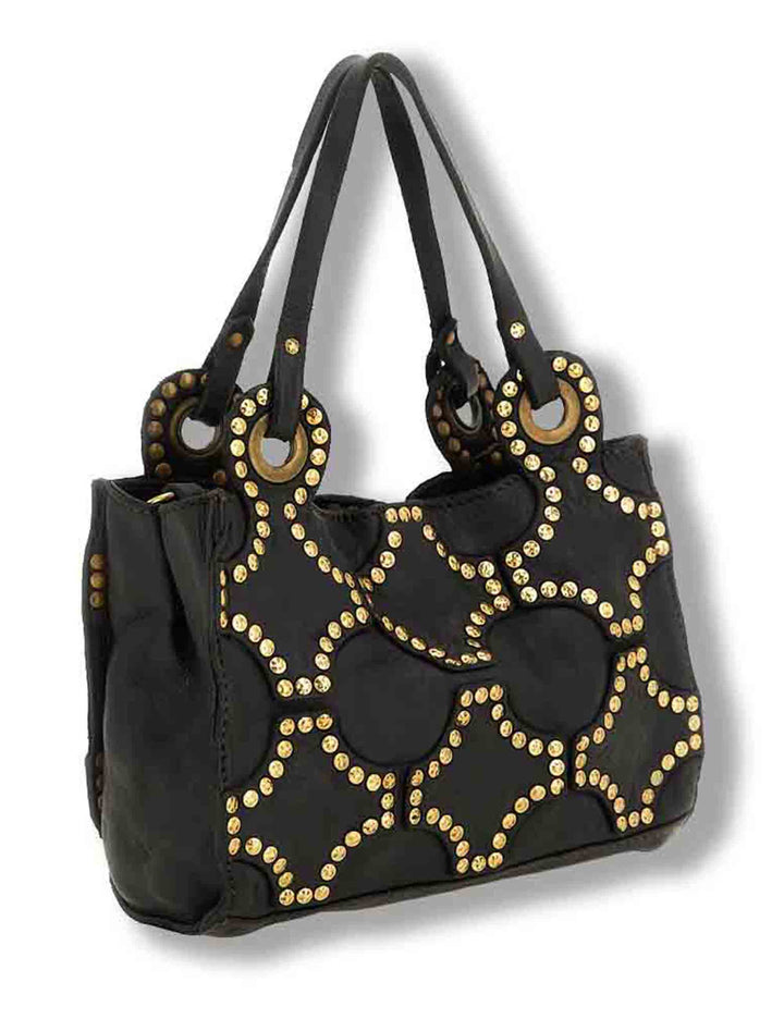 Borsa shopping mini donna Dafne Plus nera con borchie C045800ND X3112 C0001 Campomaggi 