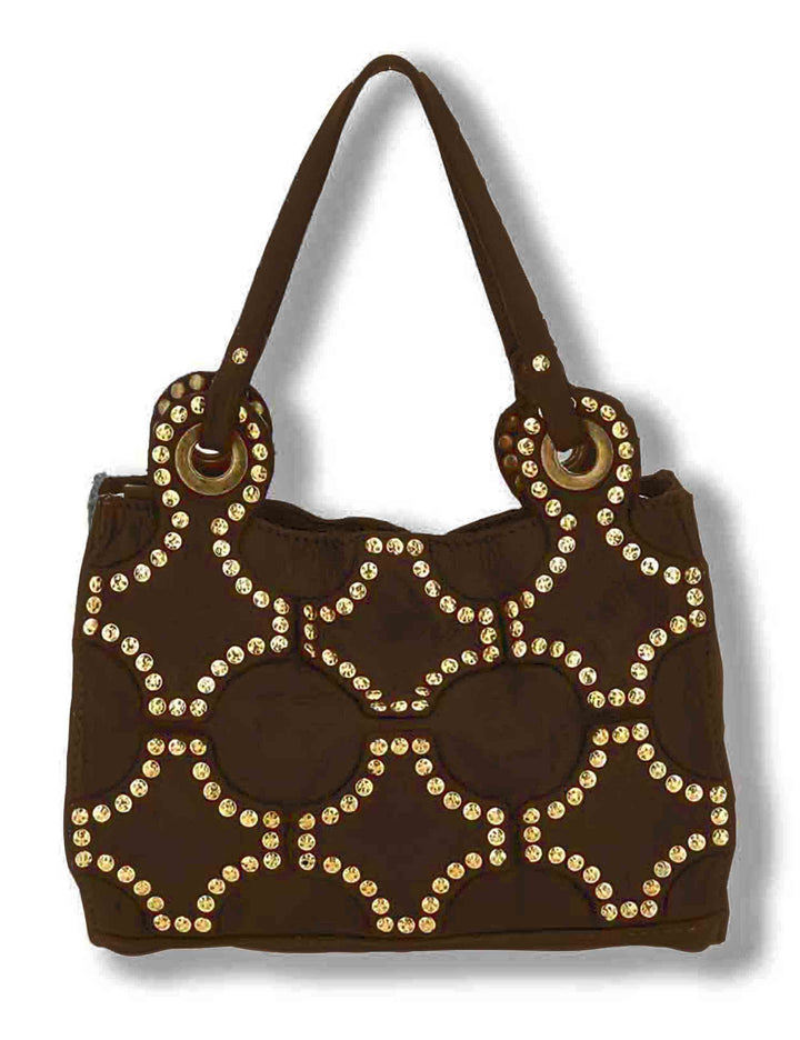 Borsa shopping mini donna Dafne Plus verde con borchie C045800ND X3112 C2502 Campomaggi 