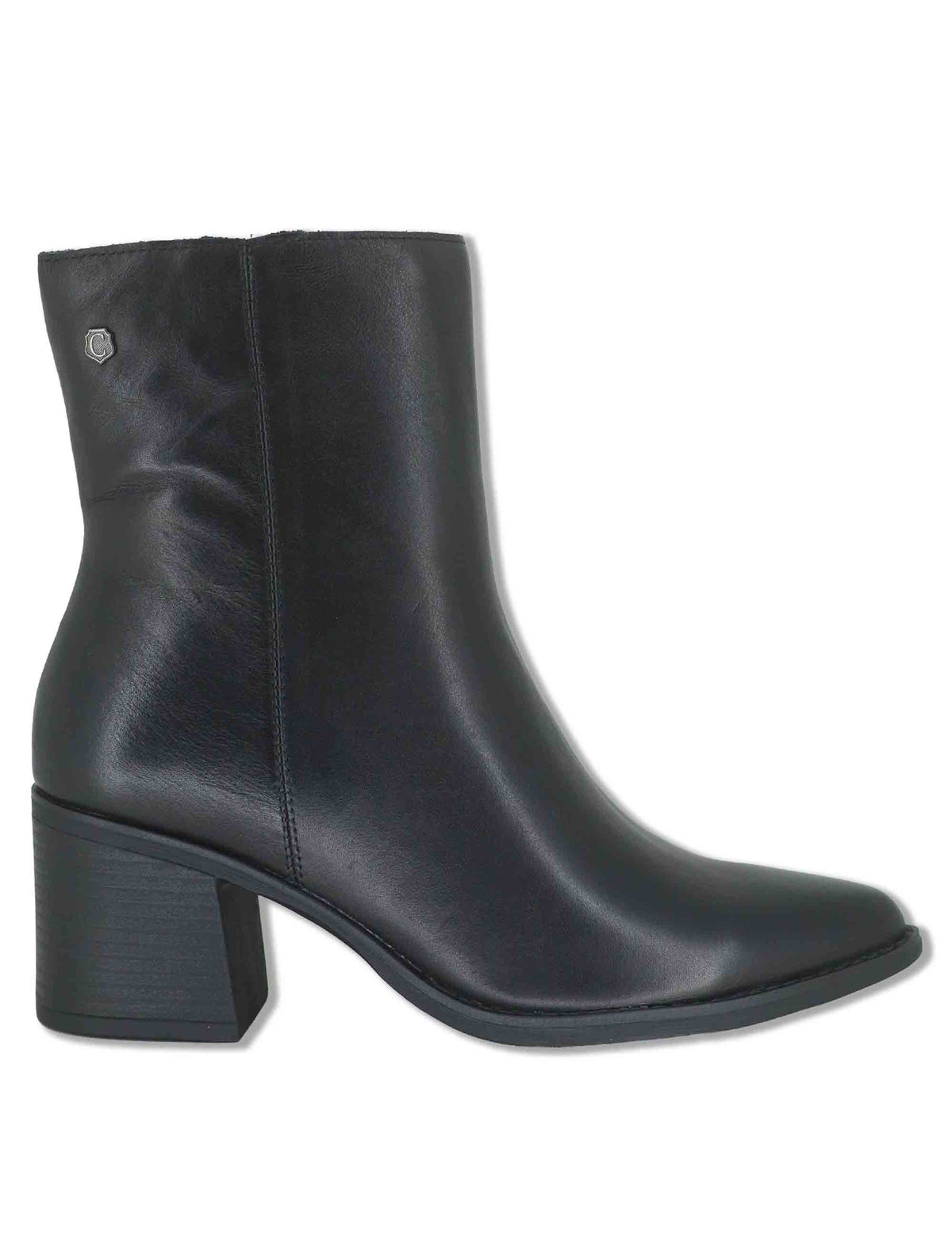Stivaletti donna in pelle nera con suola in gomma 164133 01 Carmela 