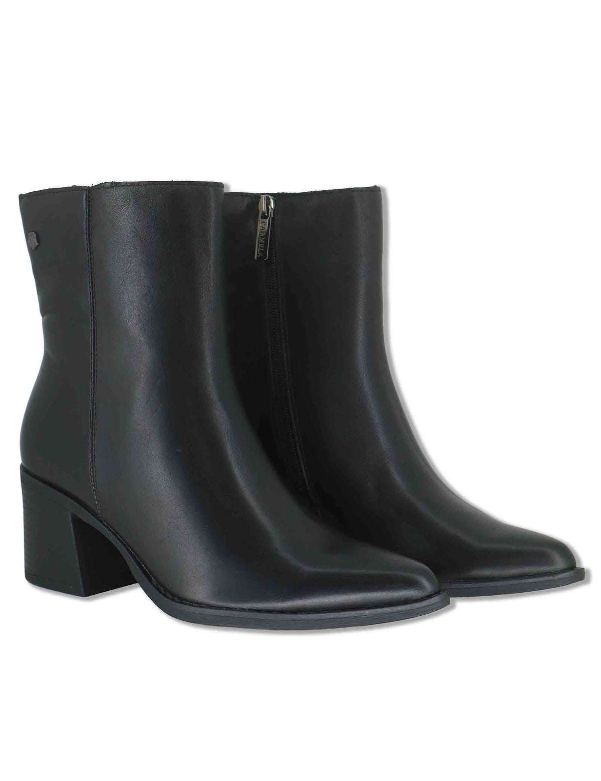 Stivaletti donna in pelle nera con suola in gomma 164133 01 Carmela 
