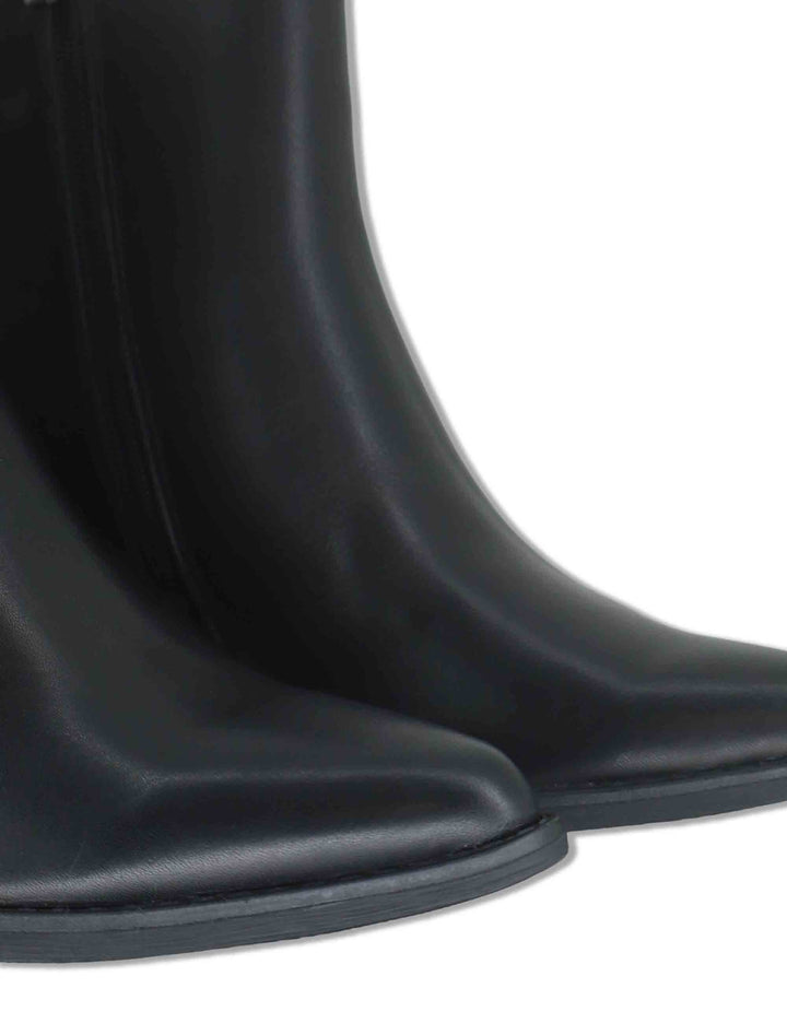 Stivaletti donna in pelle nera con suola in gomma 164133 01 Carmela 