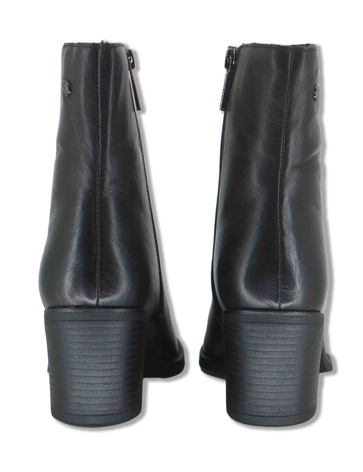 Stivaletti donna in pelle nera con suola in gomma 164133 01 Carmela 