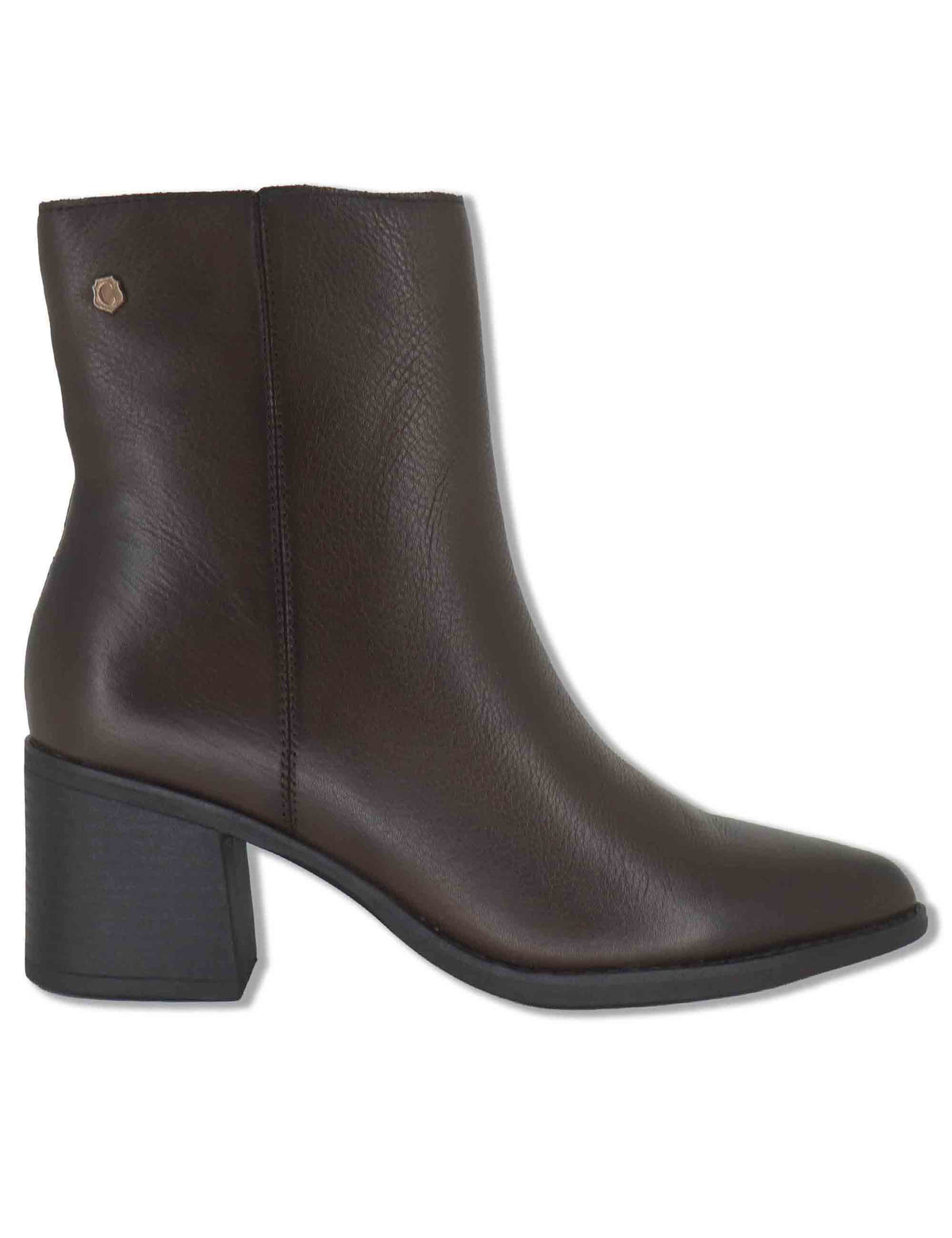 Stivaletti donna in pelle marrone con suola in gomma 164133 02 Carmela 