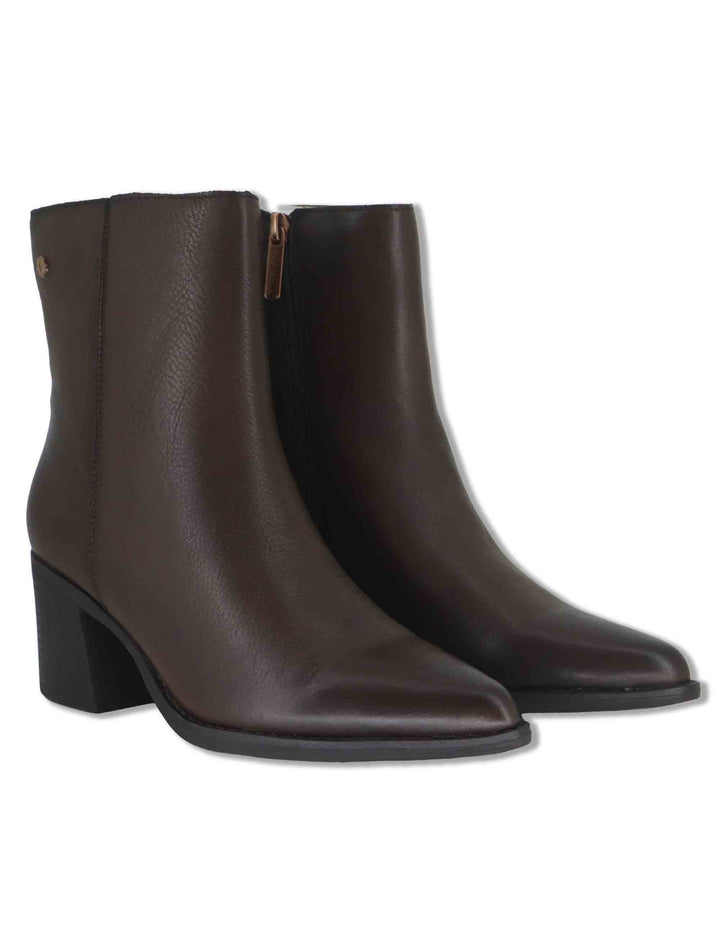Stivaletti donna in pelle marrone con suola in gomma 164133 02 Carmela 