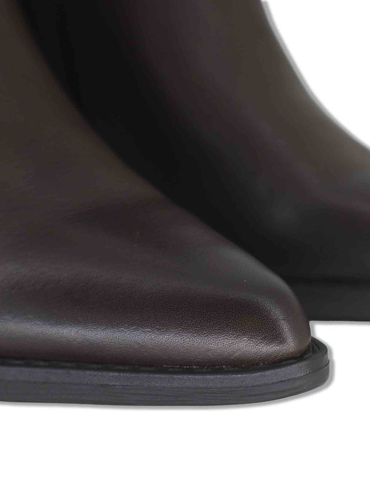 Stivaletti donna in pelle marrone con suola in gomma 164133 02 Carmela 