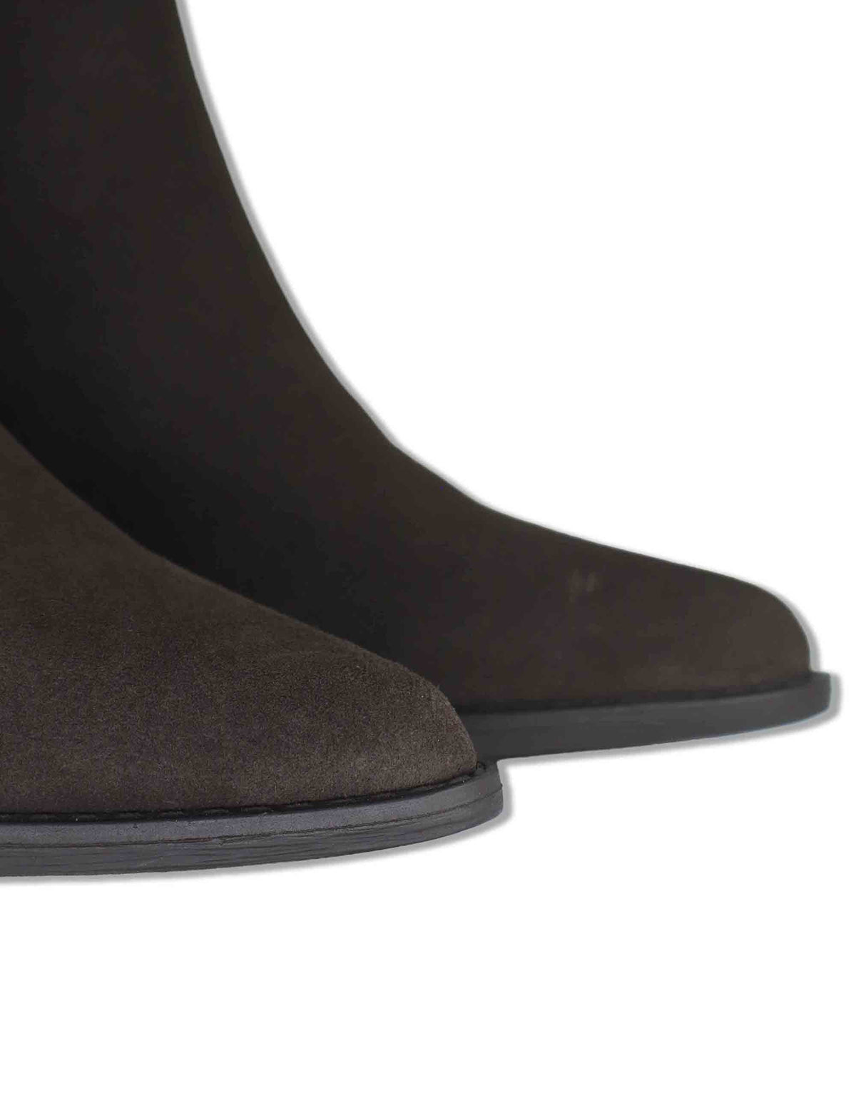 Stivali donna in camoscio marrone con cinturino e tacco medio 164399 01 Carmela 