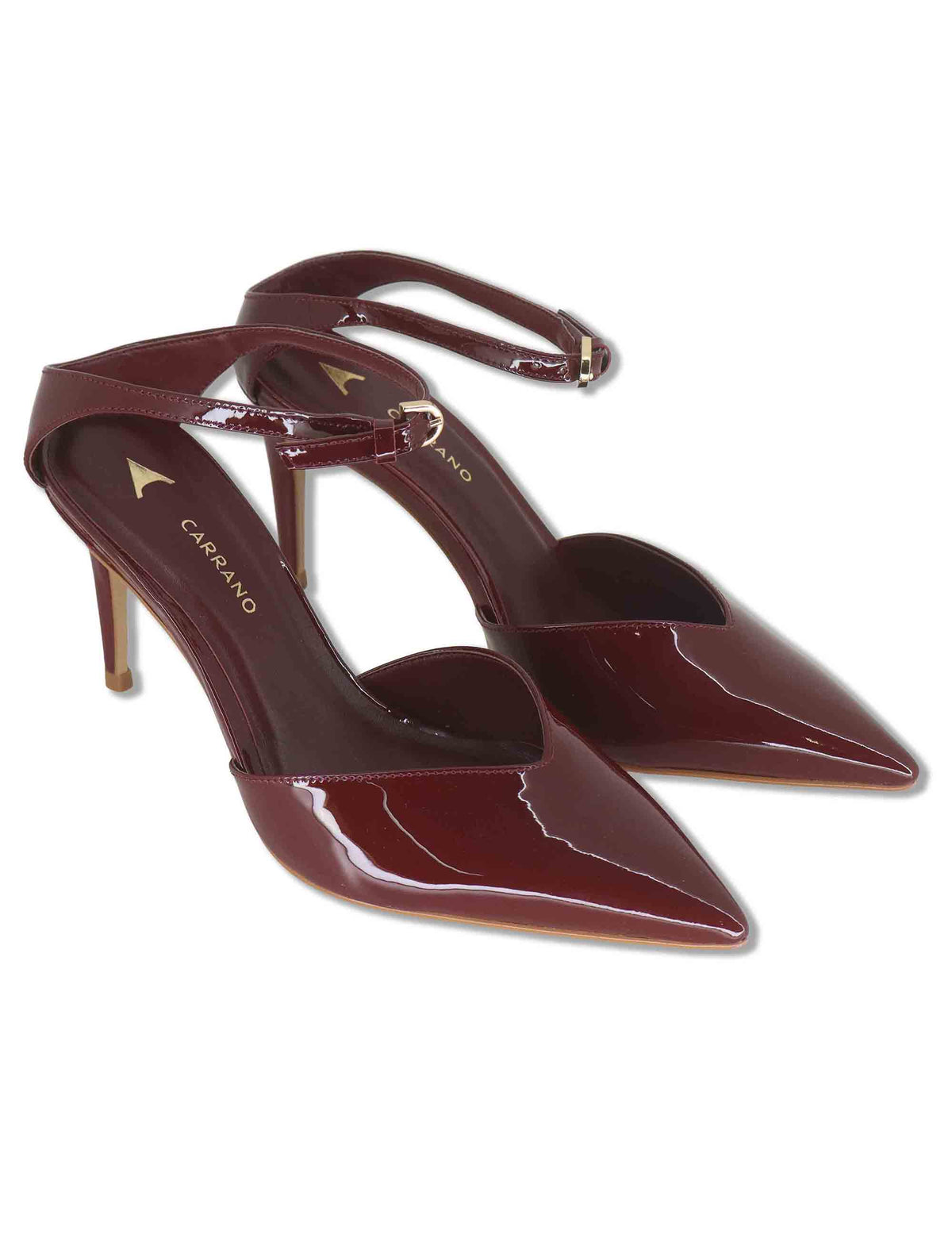 Decollete donna in vernice bordeaux con tacco alto e punta a punta 195195 312 Carrano 