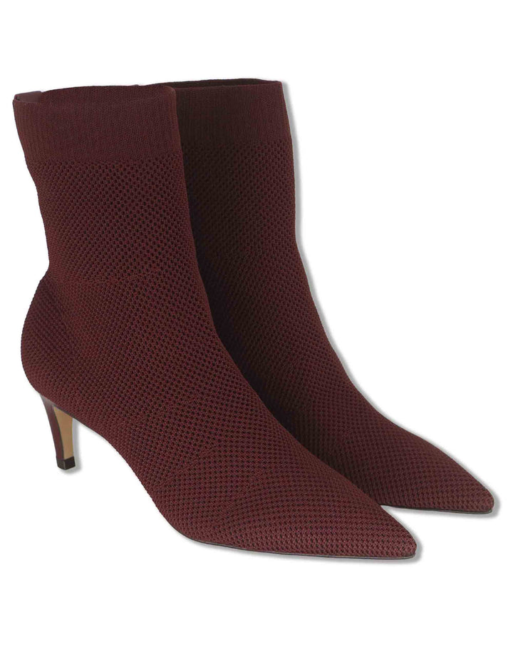 Stivaletti donna in tessuto elasticizzato bordeaux con tacco alto 853025 369 Carrano 