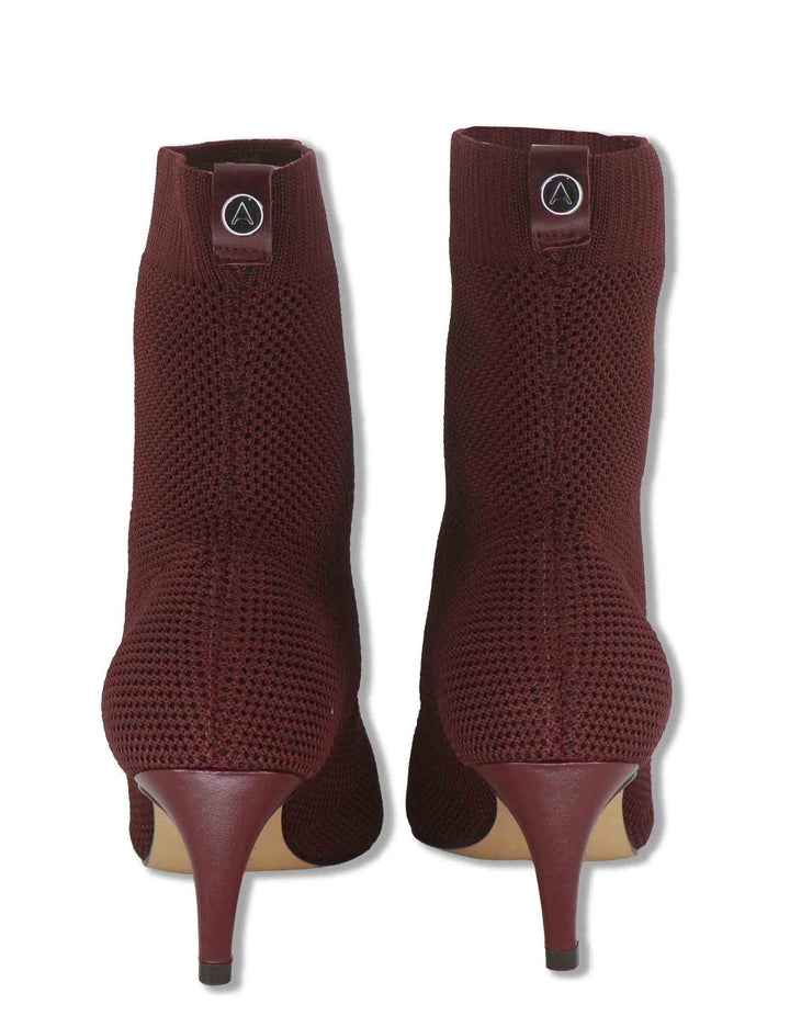 Stivaletti donna in tessuto elasticizzato bordeaux con tacco alto 853025 369 Carrano 