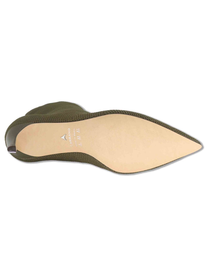 Stivaletti donna in tessuto elasticizzato verde con tacco alto 853025 521 Carrano 