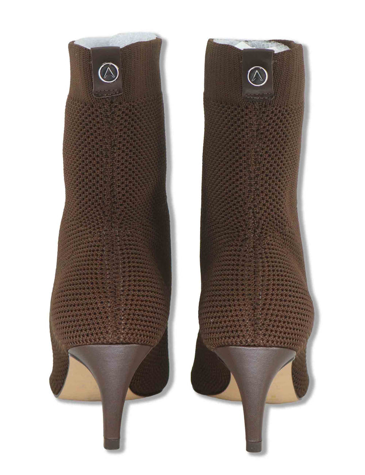Stivaletti donna in tessuto elasticizzato marrone con tacco alto 853025 812 Carrano 