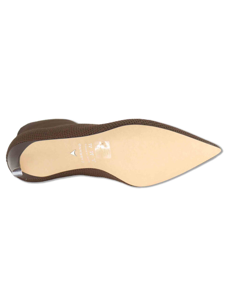 Stivaletti donna in tessuto elasticizzato marrone con tacco alto 853025 812 Carrano 