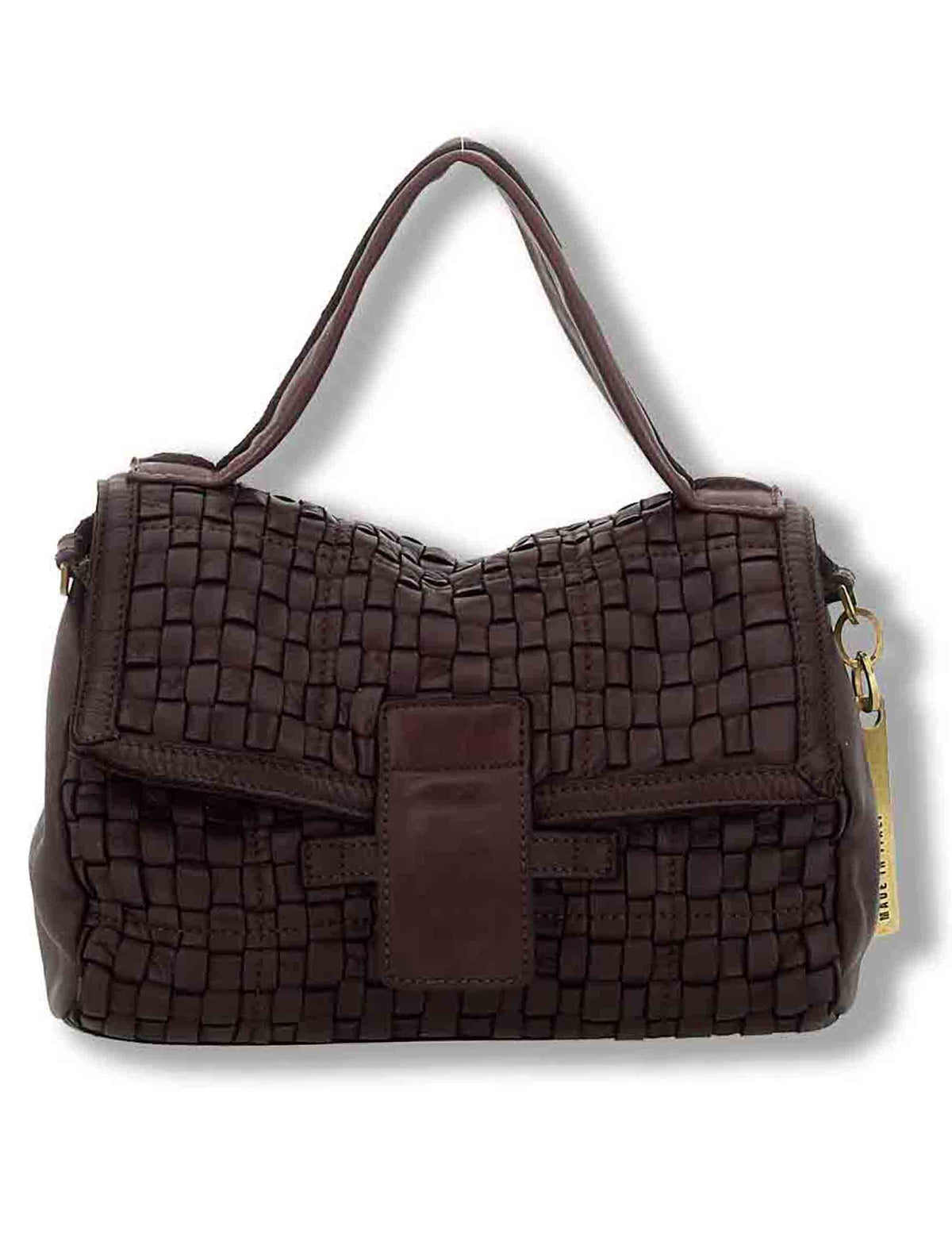 Borsa a spalla media donna Maria moro in pelle intrecciata L012843ND X3130 C1501 Caterina Lucchi 