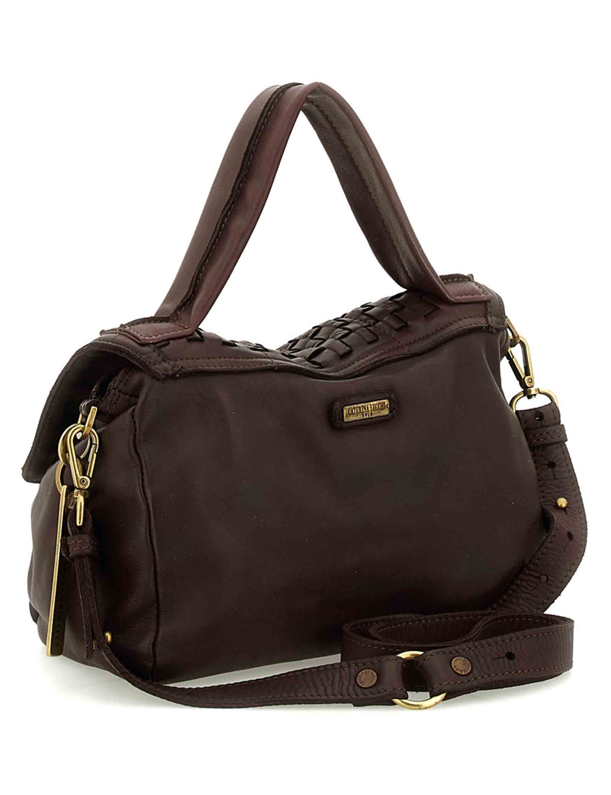 Borsa a spalla media donna Maria moro in pelle intrecciata L012843ND X3130 C1501 Caterina Lucchi 