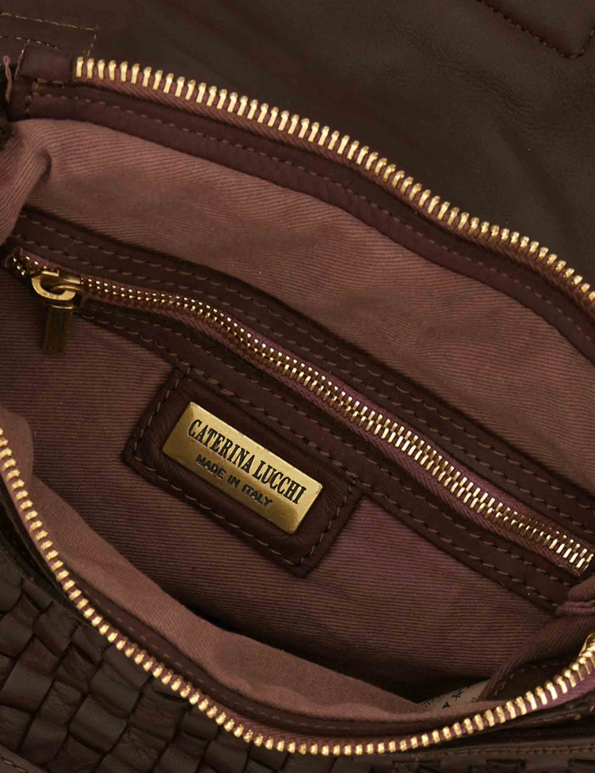 Borsa a spalla media donna Maria moro in pelle intrecciata L012843ND X3130 C1501 Caterina Lucchi 