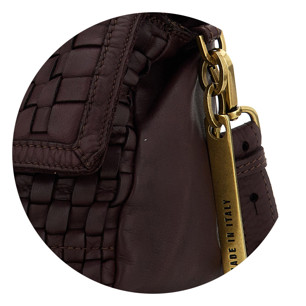 Borsa a spalla media donna Maria moro in pelle intrecciata L012843ND X3130 C1501 Caterina Lucchi 
