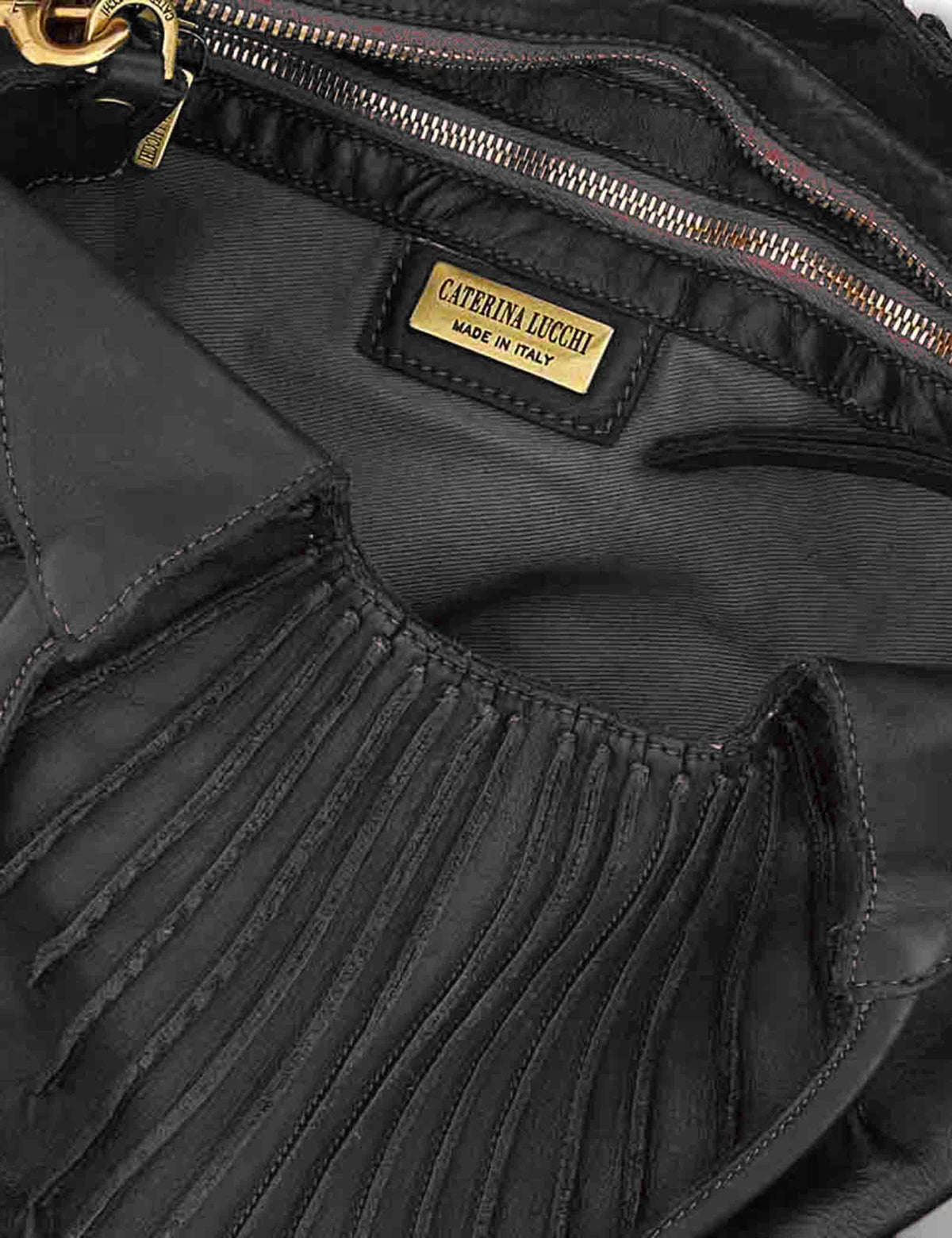 Borsa shopping donna Ornella nera L013630ND X0093 C0001 Caterina Lucchi 