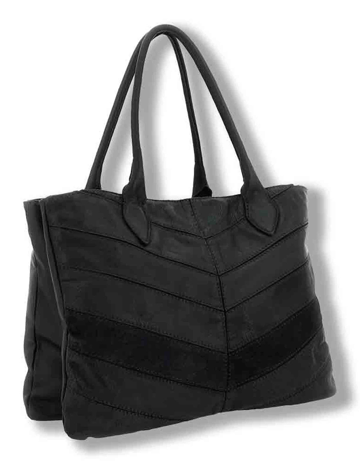 Borsa shopping donna Berenice nera in pelle multistampa L013730ND X3199 C0001 Caterina Lucchi 