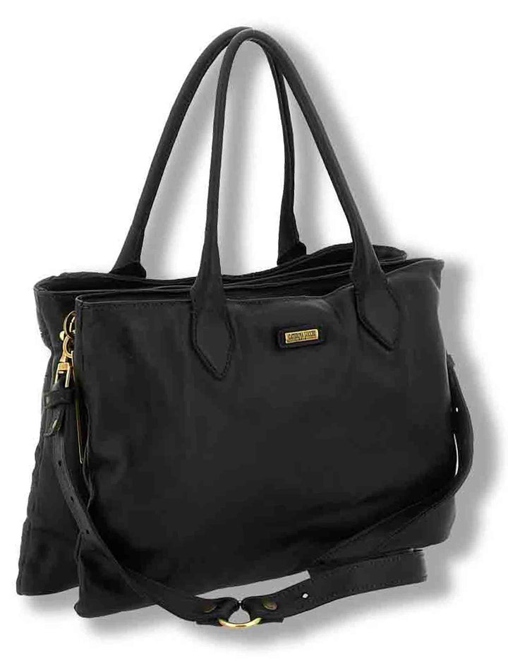 Borsa shopping donna Berenice nera in pelle multistampa L013730ND X3199 C0001 Caterina Lucchi 