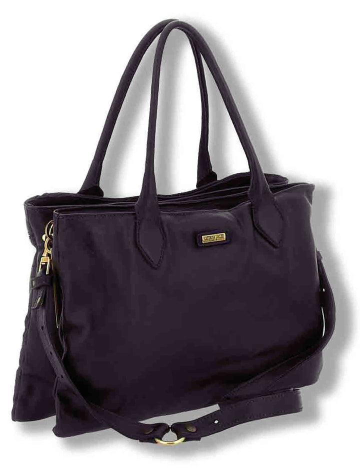 Borsa shopping donna Berenice prugna in pelle multistampa L013730ND X3199 C3507 Caterina Lucchi 