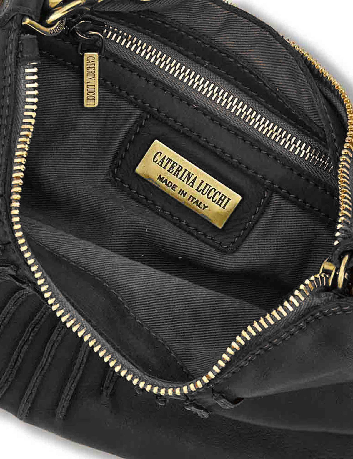 Borsa a tracolla donna Iva nero in pelle di vitello L013830ND X0093 C0001 Caterina Lucchi 