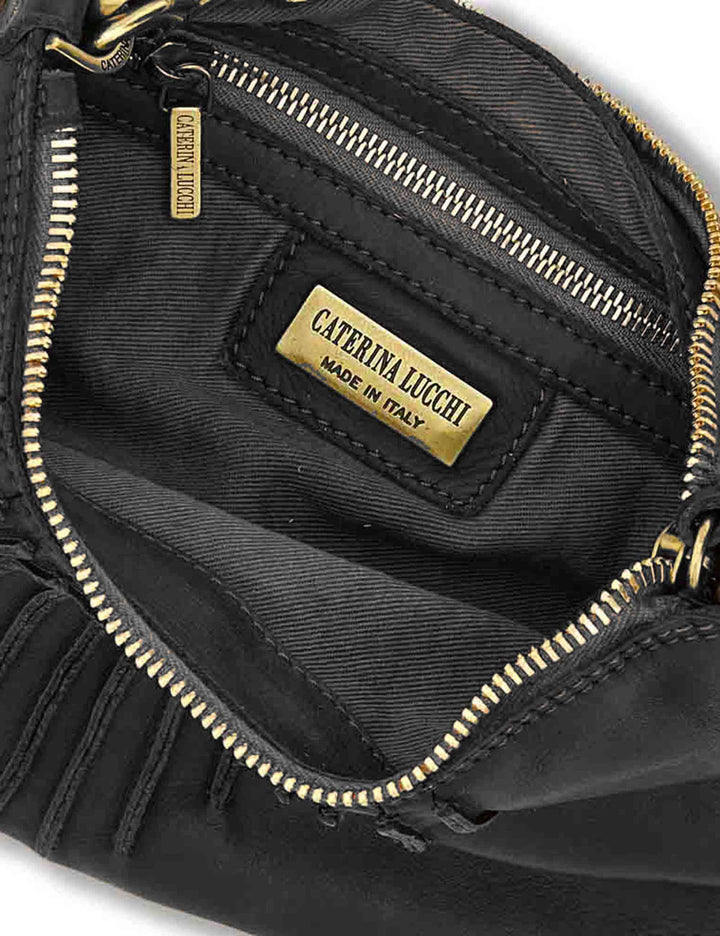 Borsa a tracolla donna Iva nero in pelle di vitello L013830ND X0093 C0001 Caterina Lucchi 