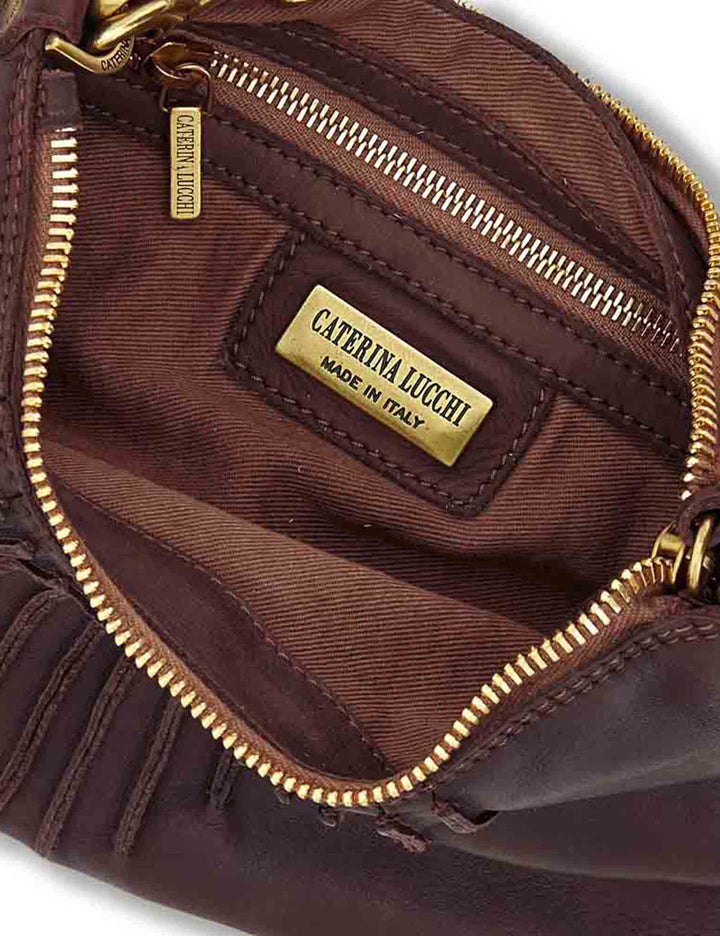 Borsa a tracolla donna Iva prugna in pelle di vitello L013830ND X0093 C3507 Caterina Lucchi 