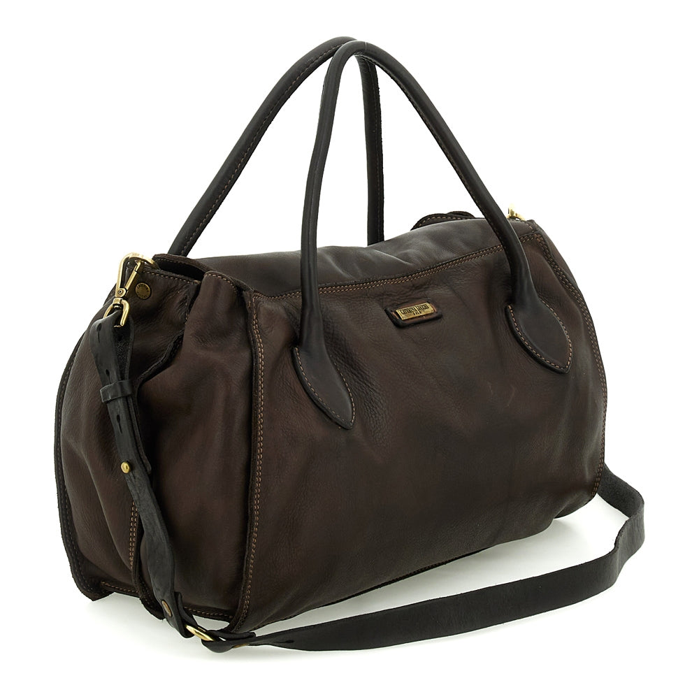 Borsa shopping donna Ramona moro in pelle di vitello multistampa L013880ND X3255 C1501 Caterina Lucchi 