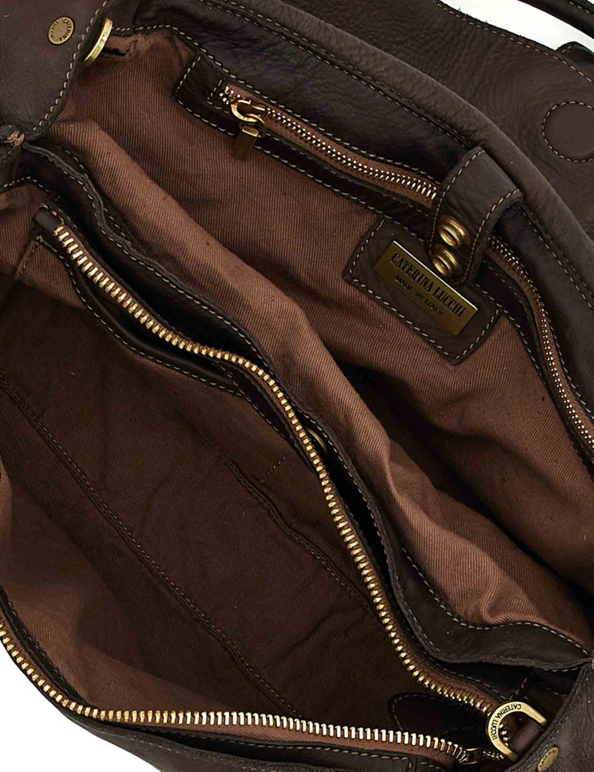 Borsa shopping donna Ramona moro in pelle di vitello multistampa L013880ND X3255 C1501 Caterina Lucchi 