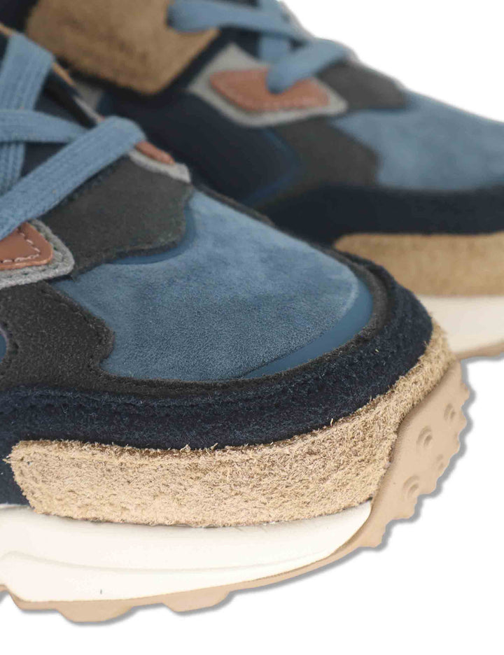 Sneakers uomo in tessuto e pelle blu GARNER BLEND 085 Colmar 