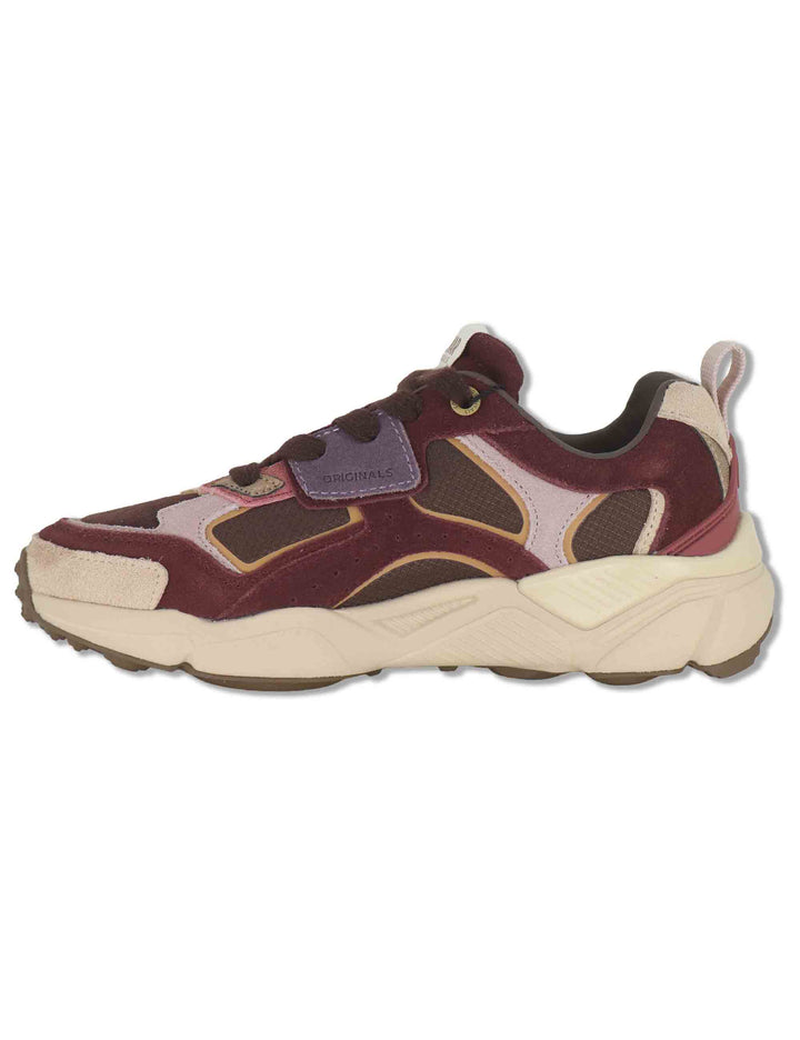 Sneakers donna in tessuto e pelle bordeaux GARNER FATE 134 Colmar 