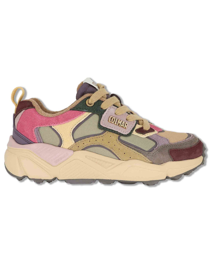 Sneakers donna in tessuto e pelle verde GARNER FLASHY 128 Colmar 