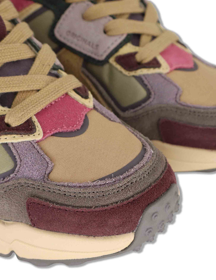 Sneakers donna in tessuto e pelle verde GARNER FLASHY 128 Colmar 