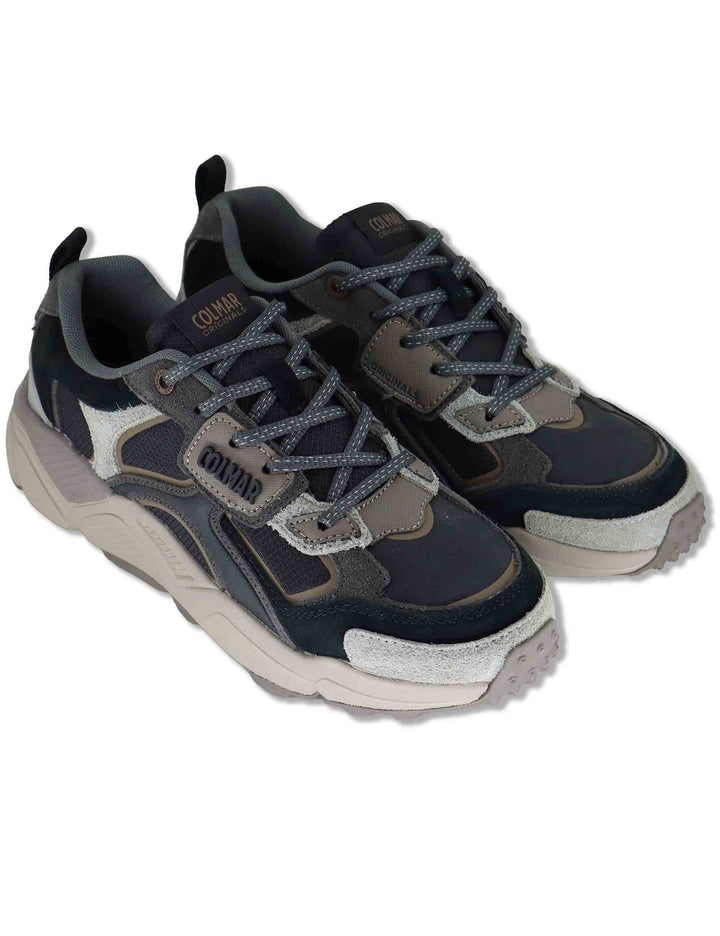 Sneakers uomo in tessuto e pelle nera GARNER GROUND 080 Colmar 