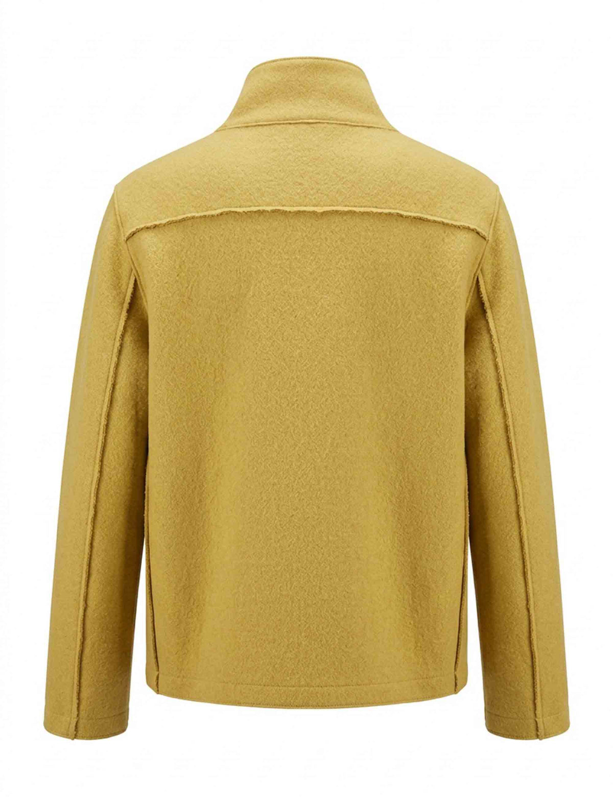 Giaccone donna anfora spalle carre Ingrig in lana giallo senape 51270022 E089 Ewooluzione 