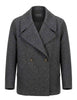 Giaccone Sandra doppiopetto in lana grigio antracite Donna 51270037 E036