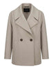 Giaccone Sandra doppiopetto in lana  beige melange Donna 51270037 E082