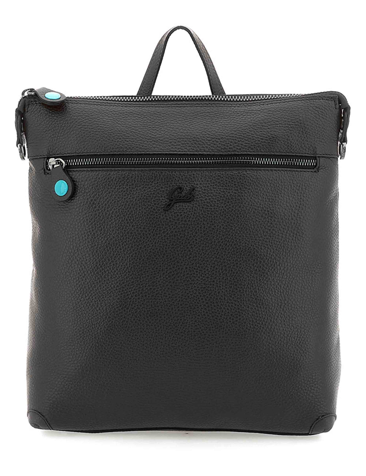 Zaino donna Lolita M in pelle di vitello martellata nera con tasca e accessori inclusi G007070T2 X3206_C0001 Gabs 