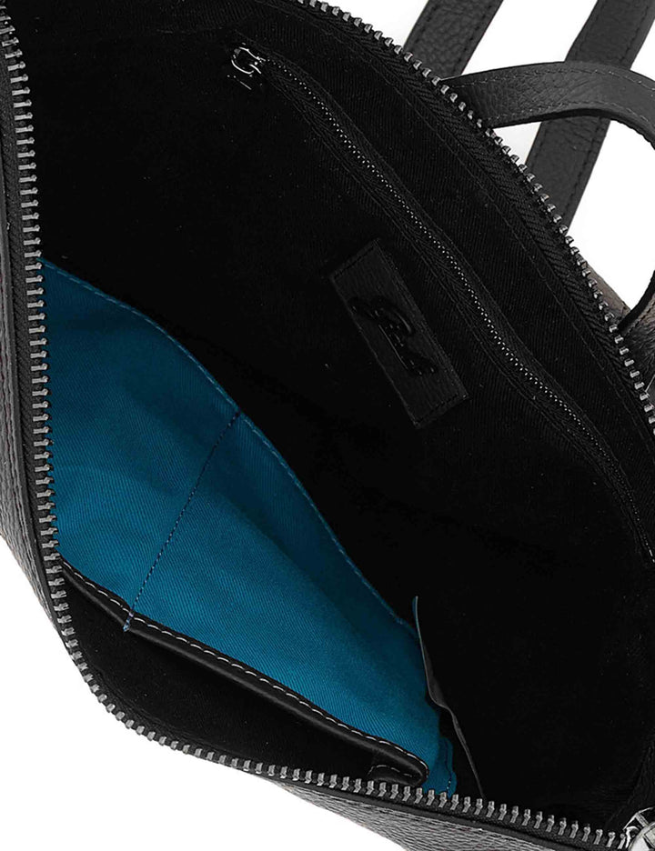 Zaino donna Lolita M in pelle di vitello martellata nera con tasca e accessori inclusi G007070T2 X3206_C0001 Gabs 
