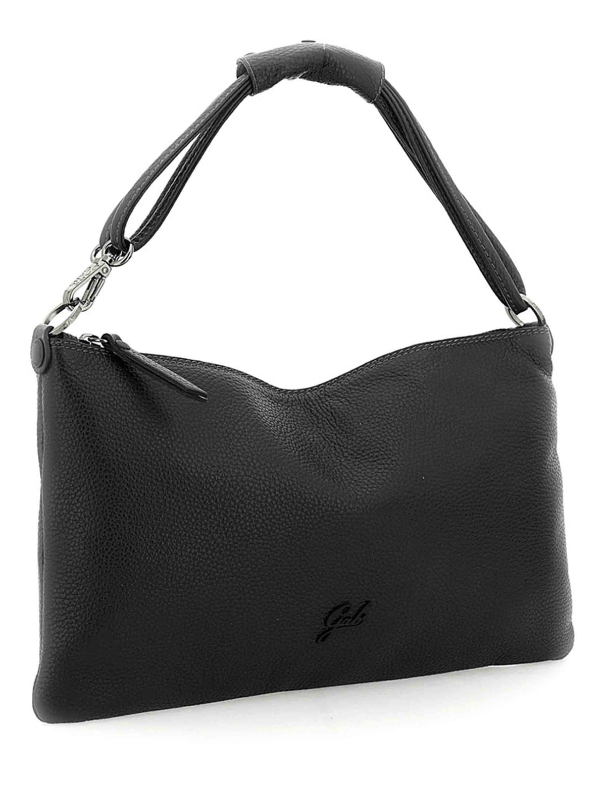 Borsa Beyonce Est West M donna in pelle di vitello martellata nera monospalla trasformabile G012100T2 X2428_C0001 Gabs 