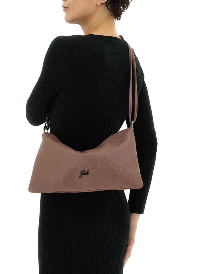 Borsa Beyonce Est West M donna in pelle di vitello martellata taupe monospalla trasformabile G012100T2 X2428_C1560 Gabs 