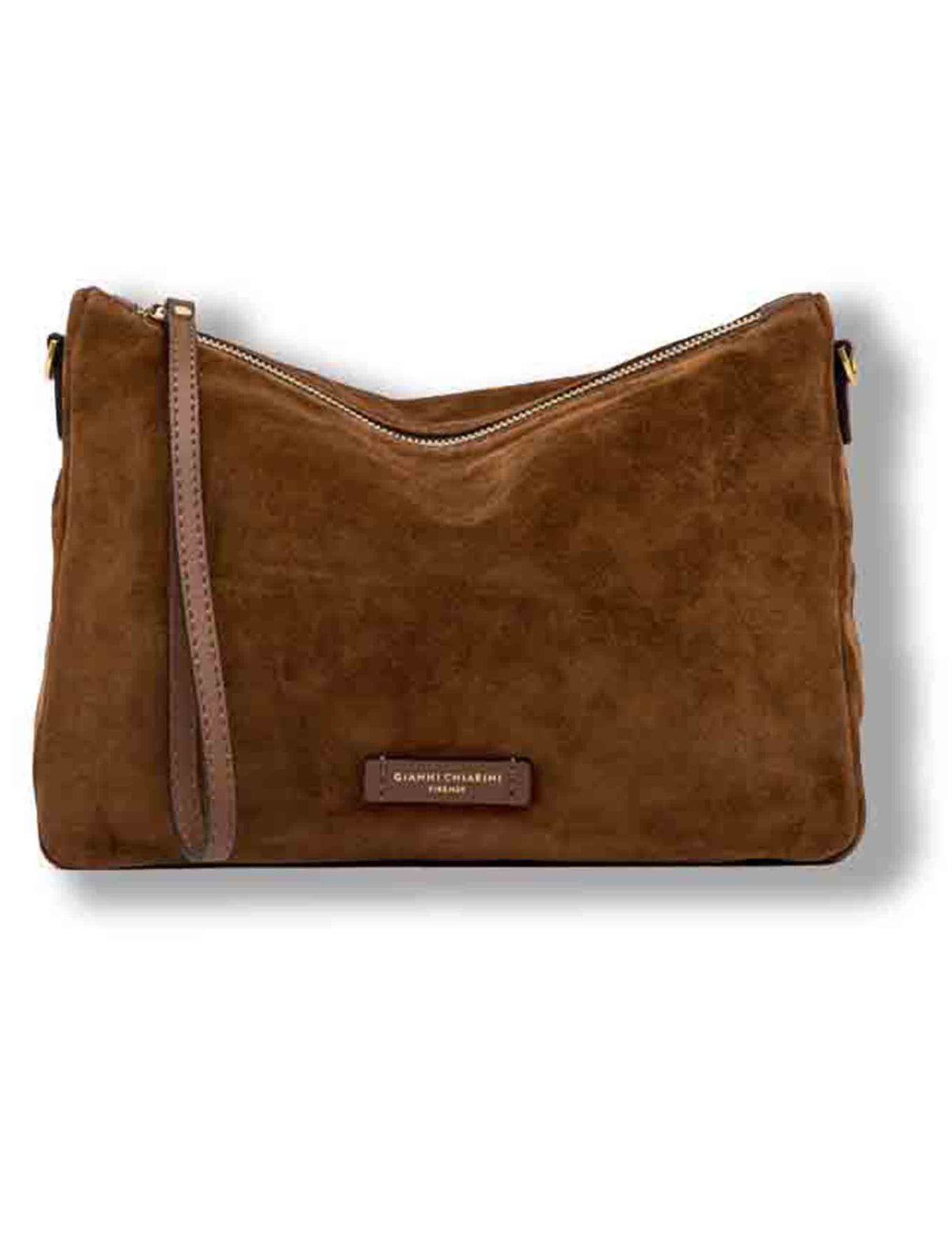 Borsa Nora Pouch donna in pelle scamosciata cuoio con tracolla e cinturino BS10225 CM-PL_13827 Gianni Chiarini 