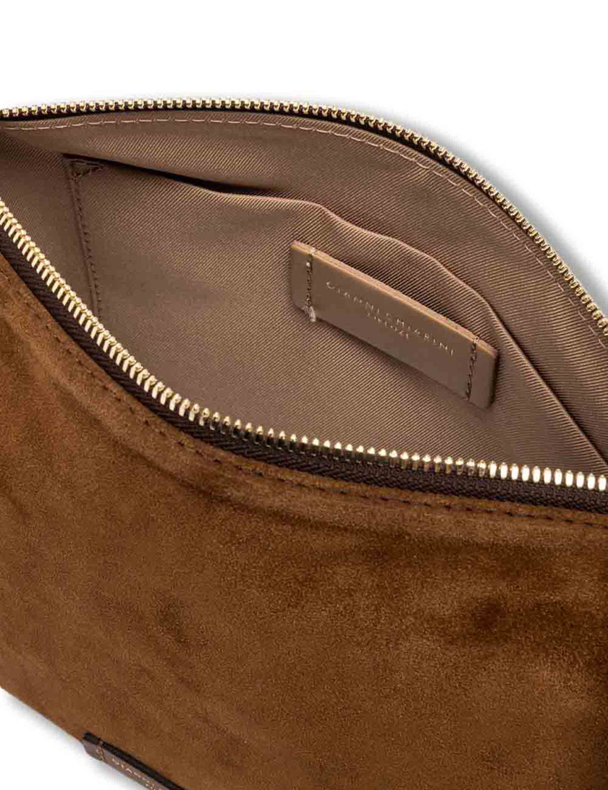 Borsa Nora Pouch donna in pelle scamosciata cuoio con tracolla e cinturino BS10225 CM-PL_13827 Gianni Chiarini 