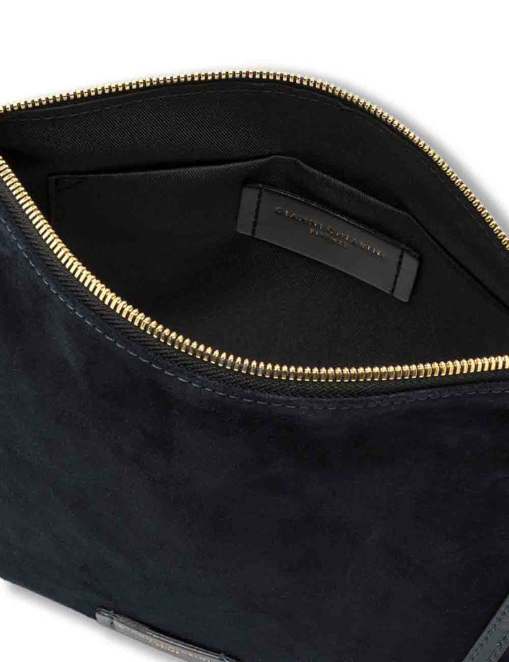 Borsa Nora Pouch donna in pelle scamosciata blu con tracolla e cinturino BS10225 CM-PL_14596 Gianni Chiarini 