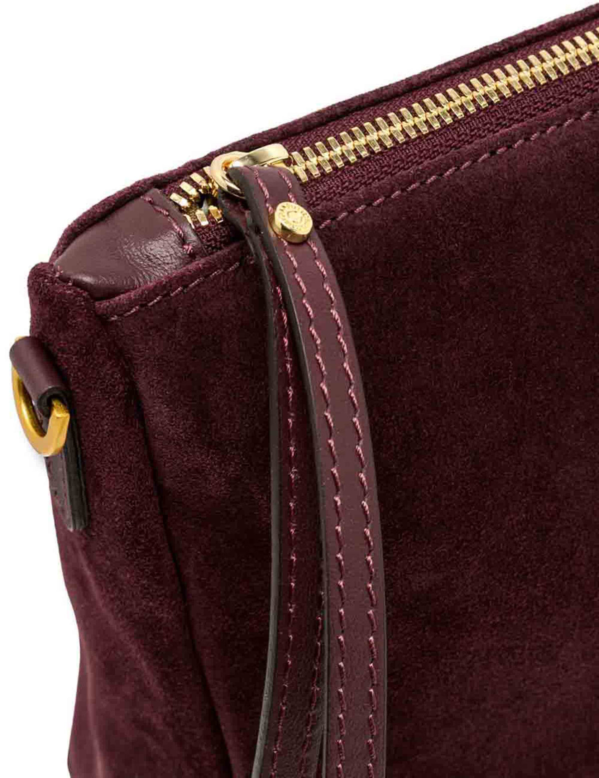 Borsa Nora Pouch donna in pelle scamosciata bordeaux con tracolla e cinturino BS10225 CM-PL_7580 Gianni Chiarini 