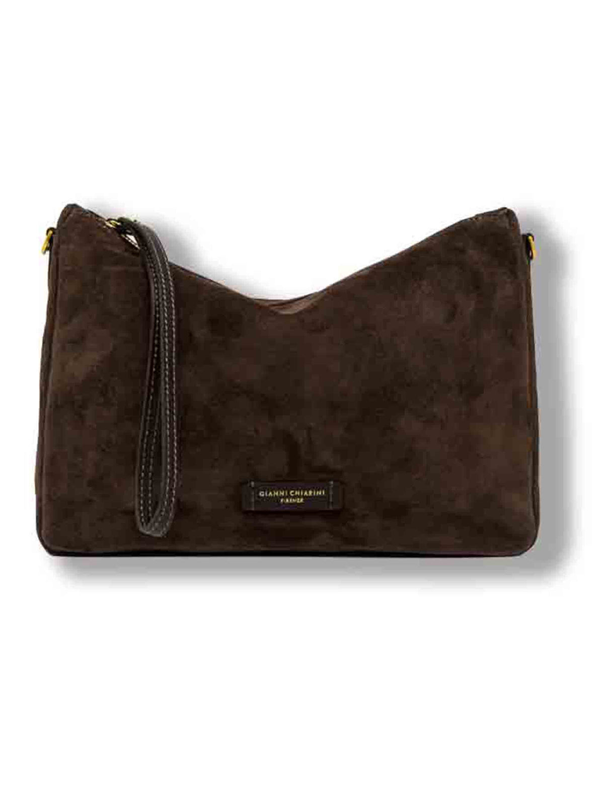 Borsa Nora Pouch donna in pelle scamosciata marrone con tracolla e cinturino BS10225 CM-PL_974 Gianni Chiarini 